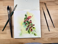 Un exemple à l’aquarelle pour agrémenter un texte calligraphié