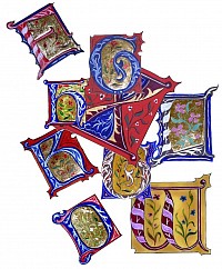 Lettrines médiévales & feuille d’or