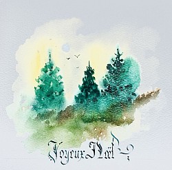 Aquarelle pour Noël