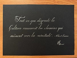 Excellence et raffinement d’un art scriptural délicat !